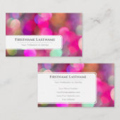 Roze mousserende lichten met speciale gebeurtenism visitekaartje (Voorkant / Achterkant)