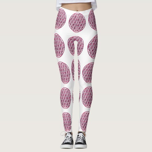 Roze mousserende ventilator leggings (Voorkant)