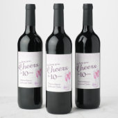 Roze Mousserende Wijn 10e verjaardag aangepaste wi Etiket (Flessen)