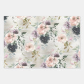 Roze move en zwarte pruimenvolken & Eucalyptus Inpakpapier Vel (Voorkant)