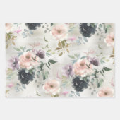 Roze move en zwarte pruimenvolken & Eucalyptus Inpakpapier Vel (Voorkant 3)