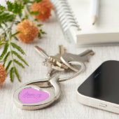 Roze Mozaïek Evelyn Naam, Keyring Sleutelhanger (Zijkant)