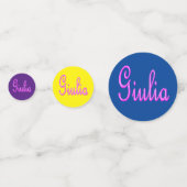 Roze Mozaïek Giulia Naam, Verjaardag Confetti (Voorkanten)