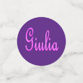 Roze Mozaïek Giulia Naam, Verjaardag Confetti (Kleine voorkant)