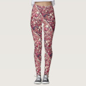 Roze Mozaïek Marmeren Patroon Leggings (Voorkant)