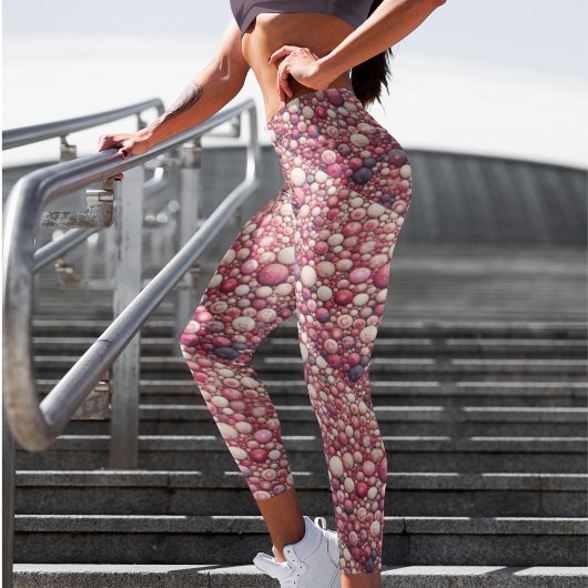 Roze Mozaïek Marmeren Patroon Leggings