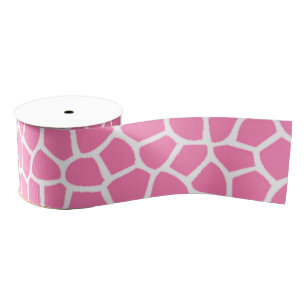 Roze mozaïek of roze Giraffe afdrukken Grosgrain Lint