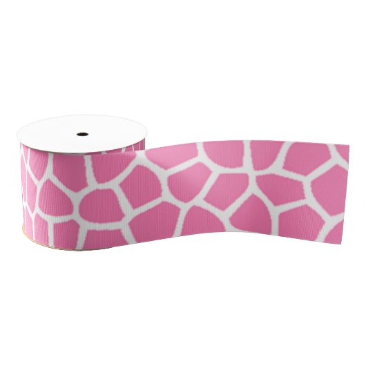 Roze mozaïek of roze Giraffe afdrukken Grosgrain Lint (Spoel)