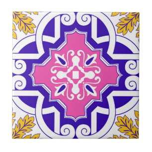 Roze Mozaïek Portugese Mediterraan Tegeltje