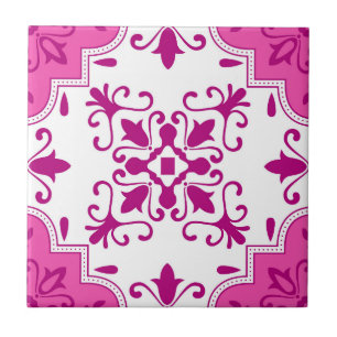 Roze Mozaïek Portugese Mediterraan Tegeltje