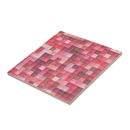 Roze mozaïek tegeltje (Zijkant)