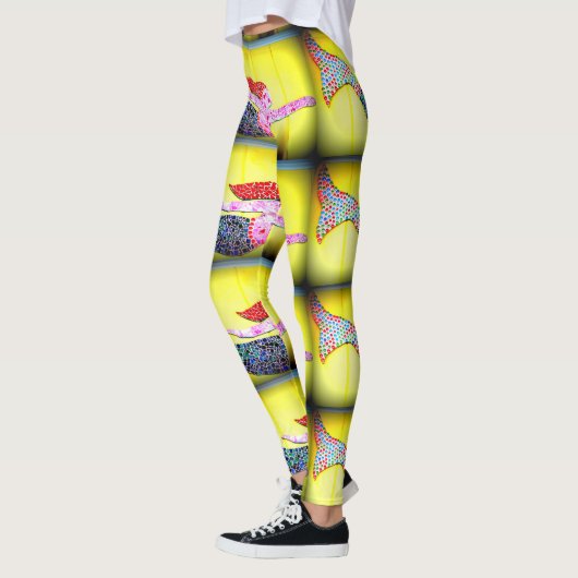 roze mozaïek zeemeerminnen Thunder_Cove geel Leggings (Links)