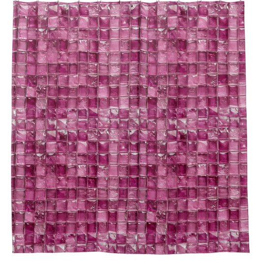 Roze mozaïekpatroon douchegordijn (Voorkant)