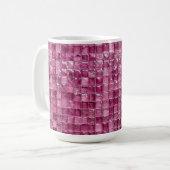 Roze mozaïekpatroon koffiemok (Voorkant links)