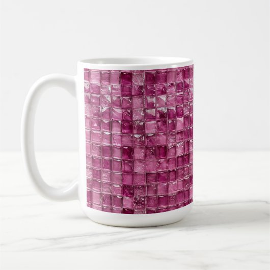 Roze mozaïekpatroon koffiemok (Links)