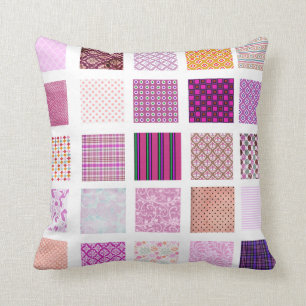 Roze mozaïekpatroon kussen