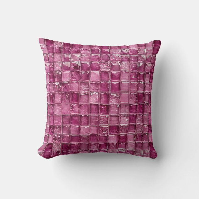 Roze mozaïekpatroon kussen (Voorkant)