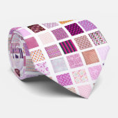 Roze mozaïekpatroon stropdas (Opgerold)