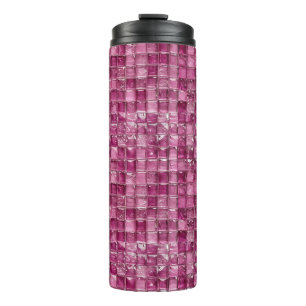 Roze mozaïekpatroon thermosbeker
