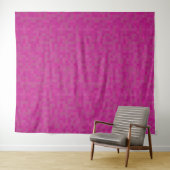 Roze mozaïekpixels, gepersonaliseerd monogram wandkleed (In Situ (horizontaal))