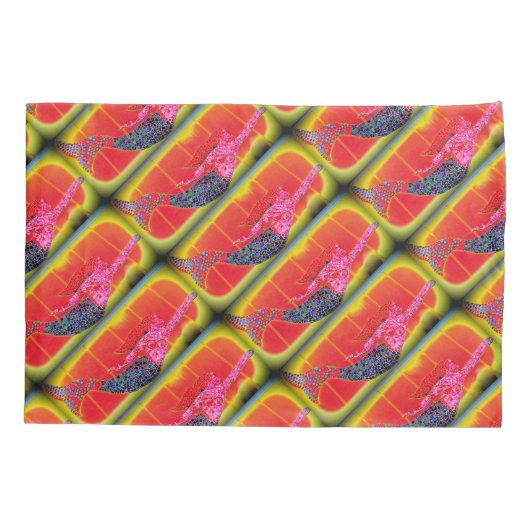 roze mozaïekvormig patroon kussensloop (Achterkant)