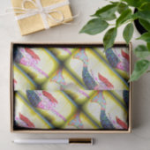 roze mozaïekzeemeermatten die geel zwemmen tissuepapier (Geschenk)