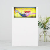 roze mozaïekzeemeermin briefpapier (Staand voorkant)