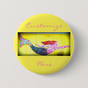 roze mozaïekzeemeermin ronde button 5,7 cm