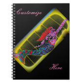 roze mozaïekzwart notitieboek (Voorkant)