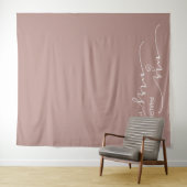 Roze 'Mr. en Mrs.' Trouwbanner Wandkleed (In Situ (horizontaal))