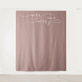 Roze 'Mr. en Mrs.' Trouwbanner Wandkleed (Voorkant)