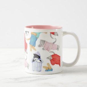ROZE MUG MET TWEE KLEUREN CATS PAJAMAS TWEEKLEURIGE KOFFIEMOK