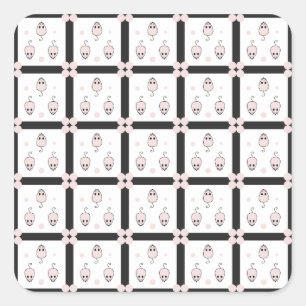 Roze Muis Naadloos Patroonontwerp - Cute Decor Vierkante Sticker