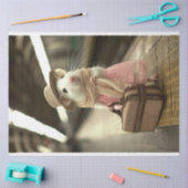  roze muis reizen decoupage tissuepapier (Craft)