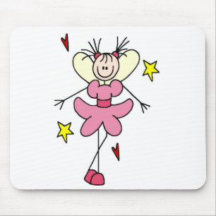 Roze Muismat met Engel Stickers