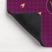 Roze muismat met gouden accent en houndstooth (Hoek)