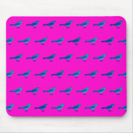 Roze Muismat met  vogelpatroon