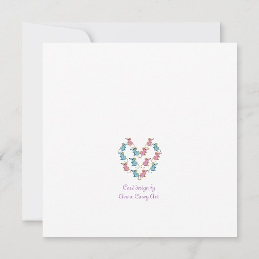 Roze muizen, blauwe muizen hartjes bedankkaart (Achterkant)