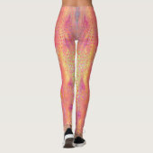 Roze Multi Gekleurde Python Snake Print Dames Leggings (Achterkant)