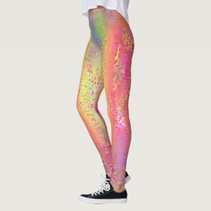 Roze Multi Gekleurde Python Snake Print Dames Leggings
