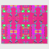 roze multi-patterned design inpakpapier (Vlak)