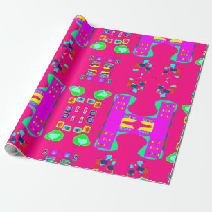 roze multi-patterned design inpakpapier
