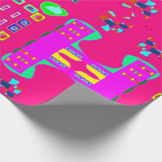 roze multi-patterned design inpakpapier (Hoek)