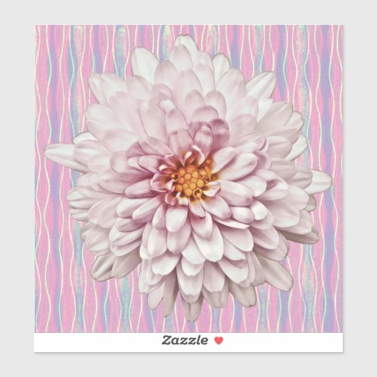 Roze Mum Bloem  Stijl Sticker (Vel)