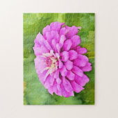 Roze Mum Flower Waterverf Style Art Legpuzzel (Verticaal)