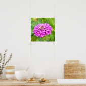 Roze Mum Flower Waterverf Style Art Squared Poster (Keuken)