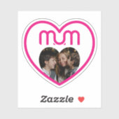 Roze MUM Liefde Fotolijst Sticker (Vel)