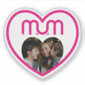 Roze MUM Liefde Fotolijst Sticker (Voorkant)