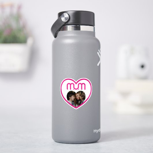 Roze MUM Liefde Fotolijst Sticker (HydroFlask)