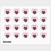 Roze MUM Liefde Fotolijst Vierkante Sticker (Vel)